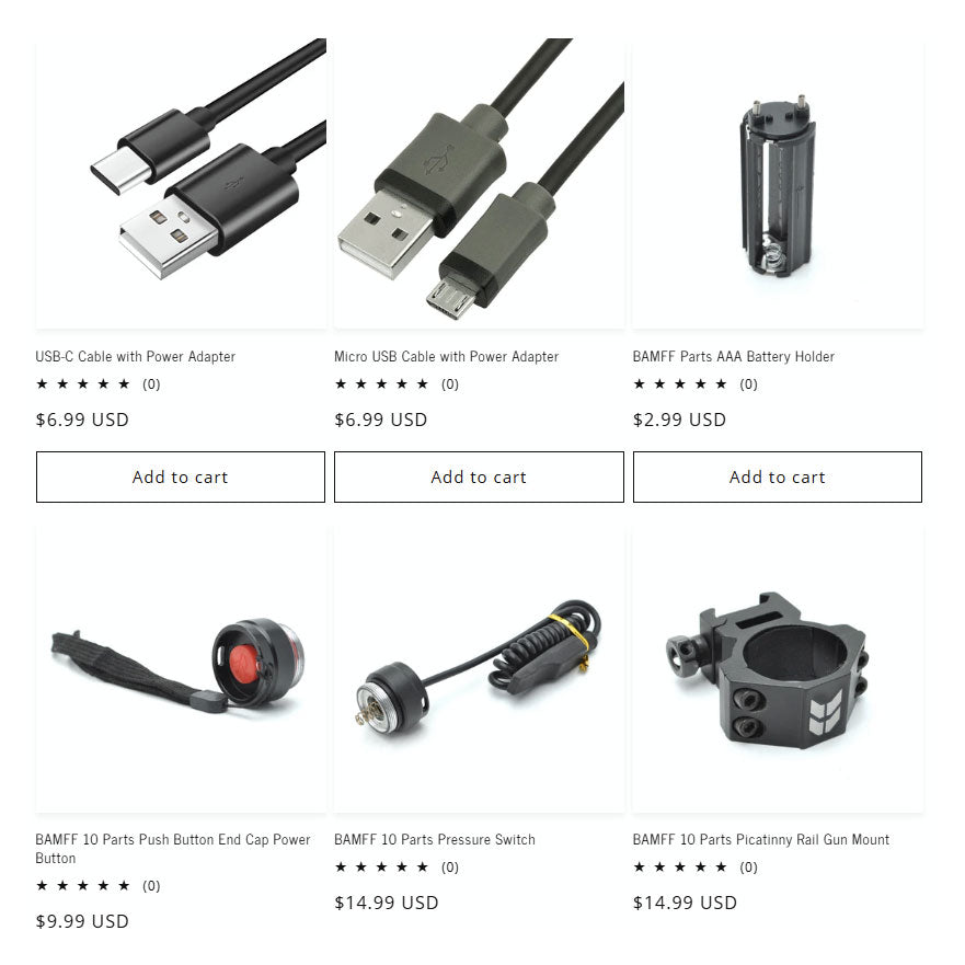 accessories and replacement parts