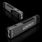 LP-EDC 5.0 Low Profile Everyday Carry "Flat" Flashlight shown from 2 different 3/4 views on white