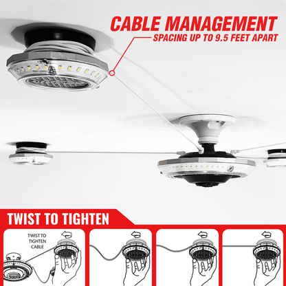 MPI - Light de plafond de garage de mouvement d'éclairage à plusieurs points