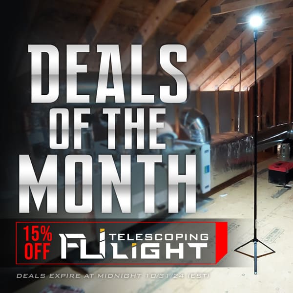 October Deals of the Month Banner. 15% off the FLi 6.5 Foot Telescoping Light.