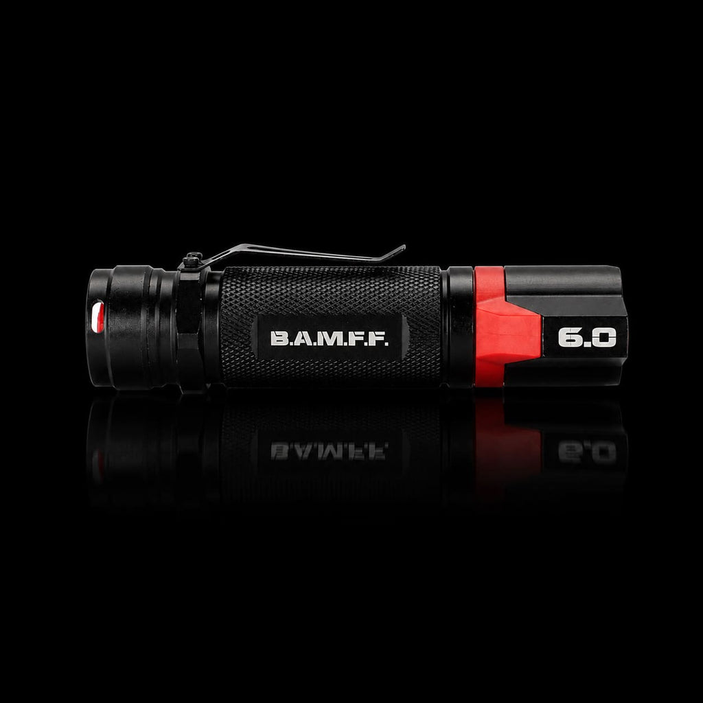BAMFF 6.0 dual LED flashlight side view 600 total lumens | STKR Concepts - striker flashlight