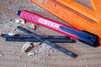 STKR Mechanical Carpenter Pencil and DURA LEAD refills on wood shavings