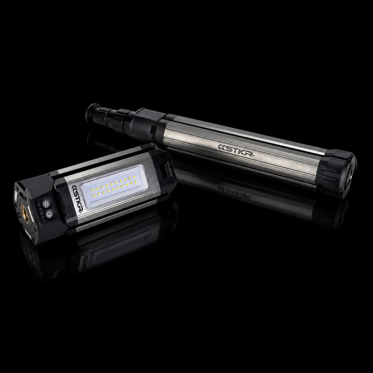 TRi-Mobile Area Work Light - Rechargeable Shoplight with Triple Pivoting LED Light Heads by STKR Concepts - tripod stand unscrews from light
